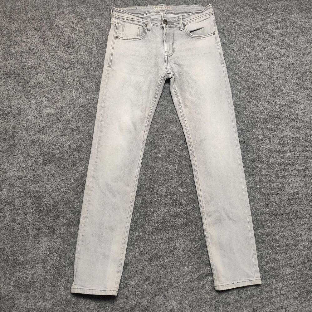 Pepe Jeans Oggy Vapour Jeans Mens 30x33 Gray Light Wash Slim Skinny Denim Pants